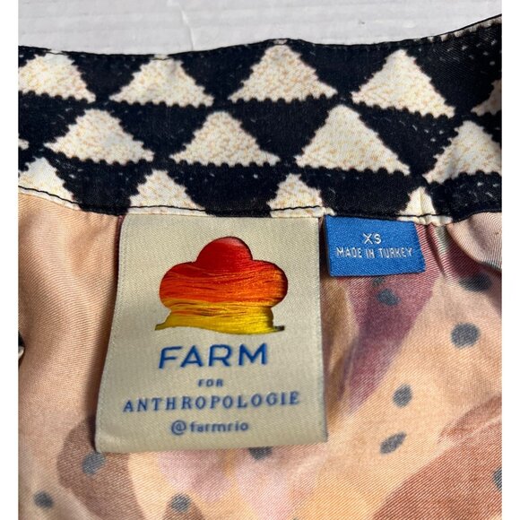 Farm Rio Contrast Wrap Midi Skirt Anthropologie Vibrant Banana Print XS beaded - Picture 9 of 16